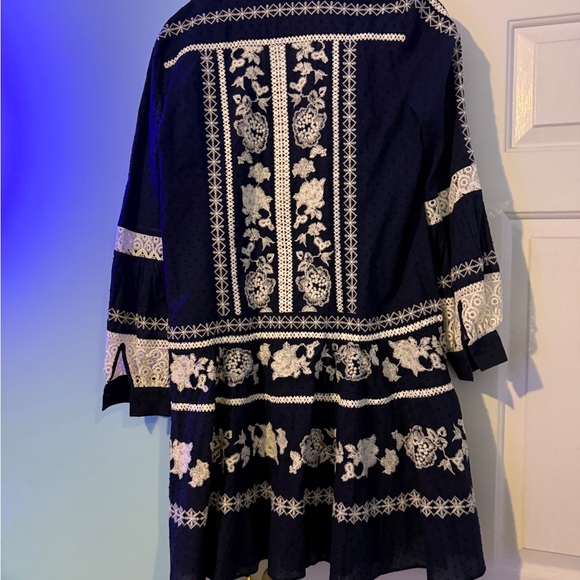 Tory Burch Navy and Cream Floral Dress - Picture 2 of 3